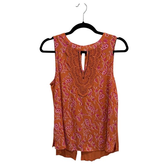 DANIEL RAINN Women Floral Orange Blouse PS - Picture 1 of 6